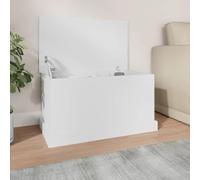 Ordellia Coffre de rangement blanc en bois - 70 x 40 x 38 cm - Avec couvercle et charnière - Coffre de rangement pour salon, chambre à coucher, couloir, couloir, coffre stable avec espace de rangement