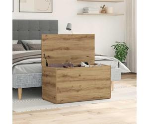 Ordellia Coffre de rangement en bois de chêne Artisan 84 x 42 x 46 cm avec espace de rangement, comme coffre de siège, coffre de couvercle, banc de lit, commode pour salon, chambre à coucher, couloir