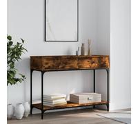 Ordellia Console en chêne fumé 100 x 34,5 x 75 cm - Table d'appoint en bois avec tiroirs et étagère - Entrée stable