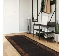 Ordellia Coureur de Tapis MARSA Noir 100 x 450 cm, Polyester Velours et Support PVC antidérapant, Lavable en Machine, Moquette Carpe Te Passage Couloir