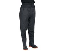 Ordellia Cuissard de hanche avec bottes, noir, taille 40, en polyester enduit de PVC, 0,48 mm, imperméable pour la pêche, la chasse, la ferme et l'extérieur, protection contre l'eau et la boue