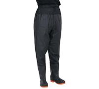 Ordellia Cuissard de hanche avec bottes, noir, taille 43, en polyester enduit de PVC, 0,48 mm d'épaisseur, imperméable, pour la pêche, la chasse, la ferme et l'extérieur dans des conditions humides