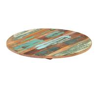 Ordellia Dessus de Table Rond en Bois de récupération Massif 40 cm, épaisseur 15 à 16 mm, Plateau Poli Peint laqué avec 2 Supports pour Table Basse, Bar, Chevet intérieur extérieur