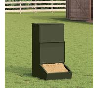 Ordellia Distributeur de Nourriture pour cochons Vert Olive 55 x 38 x 76 cm en Acier laminé à Froid, capacité 20 kg, résistance aux intempéries, idéal pour Alimentation intérieure extérieure