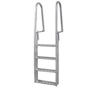 Ordellia Échelle de Piscine Aluminium à 4 marches 167 cm avec Rampe antidérapante sécurité pour Quai Bassin Spa Hors Sol ou enterré capacité 100 kg