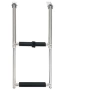 Ordellia Échelle d'entrée en acier inoxydable 2 marches pliable pour bateau, yacht, bateau gonflable et plate-forme, échelle télescopique avec marches antidérapantes, charge maximale de 200 kg