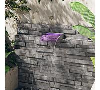 Ordellia Élément cascade avec LED RVB en acier inoxydable 30 cm pour étang, jardin, terrasse, piscine, fontaine, jeu d'eau, cascade, décoration relaxante en intérieur et extérieur