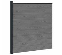 Ordellia Élément de clôture WPC et aluminium gris - Clôture de jardin brise-vue avec panneau de clôture stable - Résistant aux intempéries - Idéal comme cloison pour terrasse, balcon et jardin avant
