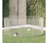 Ordellia Enclos pour Animaux modulable en Fer galvanisé 12 Panneaux 54x80 cm avec Maille 10x3 cm pour Lapin, Hamster, Souris, Rongeur intérieur extérieur, Habitat sécurisé