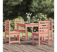 Ordellia Ensemble à Manger de Jardin 5 pcs en Bois Massif Douglas Non traité, Table 82,5 x 82,5 x 76 cm et 4 chaises, Salon Repas extérieur pour terrasse Balcon Patio Jardin Confort