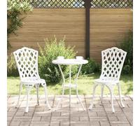 Ordellia Ensemble Bistro de Jardin 3 pièces en Aluminium Blanc, Table compacte et Deux chaises, Salon mobilier pour Repas détente Jardin extérieur terrasse Balcon Patio véranda Piscine