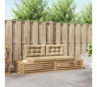 Ordellia Ensemble canapé Module Jardin extérieur Blanc en Bois d’Acacia Massif, terrasse Salon Fauteuil Angle Pouf, Banquette modulable sectionnel avec Coussin Dossier pour Balcon Patio véranda