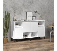 Ordellia Ensemble de 2 buffets Blancs 60 x 35 x 70 cm en Bois d ingénierie, 4 Compartiments de Rangement, Portes pivotantes pour Salon Salle à Manger Cuisine