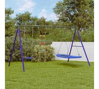 Ordellia Ensemble de balançoire avec siège à bascule, échelle en tricot et balançoire nid, cadre en acier laqué, extérieur pour jardin, cour et terrasse, pour enfants de 3 à 10 ans, mouvement et