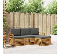 Ordellia Ensemble de canapé d'extérieur 4 pièces en Bois d'acacia Naturel et Anthracite, mobilier de Jardin modulable, résistances aux intempéries, idéal pour terrasse et Patio