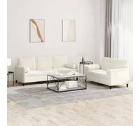 Ordellia Ensemble de canapés 2 pièces en Velours crème, canape Divan Sofa Banquette avec Coussins, Fauteuil et meridienne, 2 et 3 Places pour Salon séjour Maison Appartement intérieur