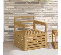 Ordellia Ensemble de canapés d extérieur en Bois d Acacia Massif 2 pièces, avec accoudoirs, Blanc, Assise 37 cm, pour Jardin terrasse Salon, Module sectionnel pour détente