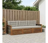 Ordellia Ensemble de canapés d'extérieur 3 pièces en Bois d'acacia Naturel et Gris Clair avec Coussins Confortables pour terrasse et Jardin, Support Solide, Design modulable, Durable