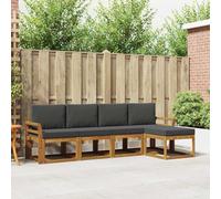 Ordellia Ensemble de canapés d'extérieur 5 pièces Naturel et Anthracite Robuste et élégant, idéal pour Jardins, terrasses Modernes et espaces extérieurs convivials pour se détendre