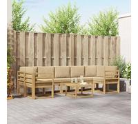Ordellia Ensemble de canapés d'extérieur 6 pcs en Bois d'acacia Massif, mobilier modulable pour terrasse, Patio, Jardin ou Piscine, configurable pour créer Un Salon Convivial en extérieur