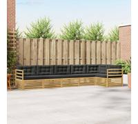 Ordellia Ensemble de canapés d'extérieur 6 pièces en Bois d'acacia Massif Blanc et Anthracite pour terrasse Jardin Confort et Style