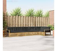 Ordellia Ensemble de canapés d'extérieur 6 pièces en Bois d'acacia Robuste, Blanc et Anthracite, mobilier modulable pour terrasse, Jardin ou Cour, conçu pour la détente et Moments de Partage