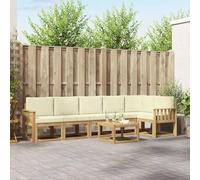 Ordellia Ensemble de canapés d'extérieur 7 pièces en Polyester Blanc et crème, modulaire, idéal pour Jardins, patios, terrasses ou Autour de la Piscine, Facile à agencer et Durable