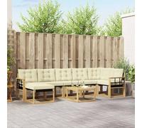 Ordellia Ensemble de canapés d'extérieur 8 pièces en Bois d'acacia Massif et Textile résistant, Set Lounge élégant pour Jardins terrasses et espaces Piscine, Confort et Style durables