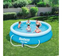 Ordellia Ensemble de Piscine Gonflable Bestway Fast Set 366 x 76 cm avec Pompe Filtration et Liner de Protection idéal pour Jardin extérieur Famille Loisir été