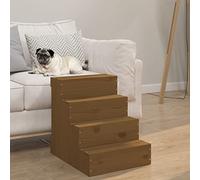 Ordellia Escalier pour Animaux de Compagnie en Bois de pin Marron Miel 40x49x47 cm pour Chien Chat Senior avec Marche antidérapante et Design Stable adapté aux Petits Chiens et Chats âgés ou Malades