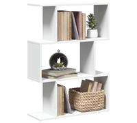 Ordellia Étagère à 3 niveaux en matériau dérivé du bois - Blanc - 70 x 24 x 97 cm - Organiseur cube polyvalent pour livres, décoration et espace de rangement