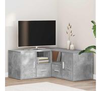 Ordellia Étagère d'angle en bois gris béton - 160 x 40 x 45 cm - Armoire à commode - Buffet haut - Meuble bas avec tiroir, porte, compartiment, étagère, rangement pour salon, couloir, bureau