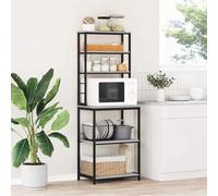 Ordellia Étagère de cuisine industrielle en bois avec 5 étagères, gris Sonoma 60 x 40 x 168 cm, étagère autoportante pour cuisine et salle à manger, rangement durable