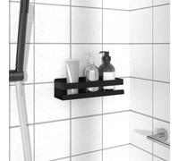Ordellia Étagère de douche noire mate - 23 x 6,5 x 6 cm - En acier inoxydable brossé 304 - 1 ensemble pour cabine de douche, étagère murale avec espace de rangement et ordre