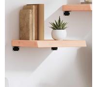Ordellia Étagère Murale en Bois de chêne Massif Non traité 40 x 40 x 2 à 6 cm, corniche Suspendue Flottante, Support Invisible, pour Salon Chambre Cuisine Bain Bureau et décoration