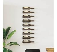 Ordellia Étagère murale pour 9 bouteilles en fer blanc, étagère à bouteilles avec accessoires de montage, 24 x 9,5 x 98 cm, pour cuisine, garde-manger, bar et rangement élégant