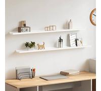 Ordellia Étagères murales en MDF Blanc 115 x 9 x 3 cm, Lot de 2, Tablette Rayon Support Flottant Invisible pour Livres, Cadres Photo, Plante et décoration