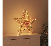 Ordellia Étoile en 3D avec 50 LED Blanc Chaud 55 x 52.5 x 9 cm Pet décoration de Noël intérieur extérieur Lumineuse, Facile à Suspendre, Ambiance Festive et élégante pour Salon, Porte ou Jardin
