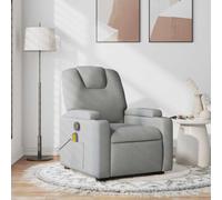 Ordellia Fauteuil de Massage inclinable Gris Clair en Tissu Polyester, réglage Manuel 135 degrés avec Vibration 6 Points, 110 kg, Porte gobelets, télécommande USB