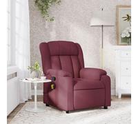 Ordellia Fauteuil de Massage inclinable Rouge Bordeaux en Tissu 100 pour Cent Polyester, Cadre Bois et métal, Massage Vibrations 6 Points, télécommande USB, jusqua 110 kg, Salon