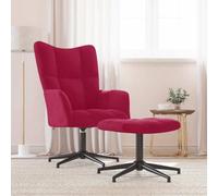 Ordellia Fauteuil de relaxation avec tabouret en velours - Pivotant à 360 ° - Pour salon, chambre à coucher, salle de lecture, adulte - Siège intérieur confortable