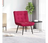 Ordellia Fauteuil de relaxation en velours rouge vin avec repose-pieds, 64 x 74 x 84 cm, rembourrage en contreplaqué en métal pour salon, bureau, salon, détente après la journée