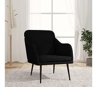 Ordellia Fauteuil de relaxation noir, 63 x 76 x 80 cm, en tissu, fauteuil de lecture confortable pour salon, chambre à coucher, bureau, siège confortable pour adultes