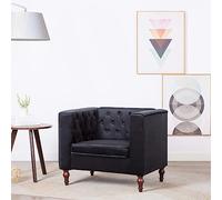 Ordellia Fauteuil élégant en velours noir, 86 x 67 x 71 cm, chaise longue confortable pour salon, chambre à coucher, bureau, coin lecture confortable, pieds en bois robuste