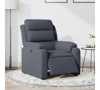 Ordellia Fauteuil inclinable électrique Gris foncé en Velours 135 degrés, réglage Dossier et Repose Pied par Bouton, Cadre Bois et métal, 110 kg, pour Salon Chambre Bureau Lecture