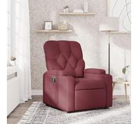 Ordellia Fauteuil inclinable Rouge Bordeaux en Tissu 100 pour Cent Polyester, réglage Manuel 135 degrés, Repose Pieds et Dossier, Porte gobelets, capacité 110 kg, pour Salon Chambre Bureau