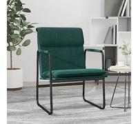 Ordellia Fauteuil lounge vert foncé, 55 x 64 x 80 cm, housse en tissu avec structure en métal, fauteuil de relaxation confortable pour salon, chambre à coucher et salle de lecture, idéal pour les