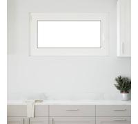 Ordellia Fenêtre de sous-sol RISOR 110 x 50 cm PVC et verre Blanc pour maison, ventilation, isolation, rénovation et sécurité intérieur