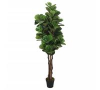 Ordellia Figuier artificiel vert de 180 cm avec 232 feuilles, feuillage en PEVA et tronc en bois, plante artificielle dans pot en plastique pour salon, bureau, terrasse, sans entretien