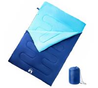 Ordellia Gigoteuse double pour 2 adultes avec 2 oreillers, polyester 190T et rembourrage en polypropylène, 220 x 150 cm, 3 à 4 saisons, camping, randonnée, trekking, tentes en plein air pour les nuits
